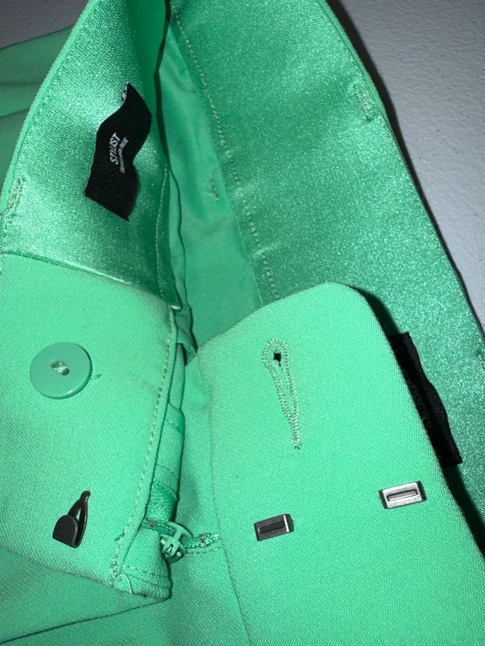 Express Stylist Dress Pants Women’s 6 Long Green High Rise Stretch Straight NWOT - Picture 6 of 10